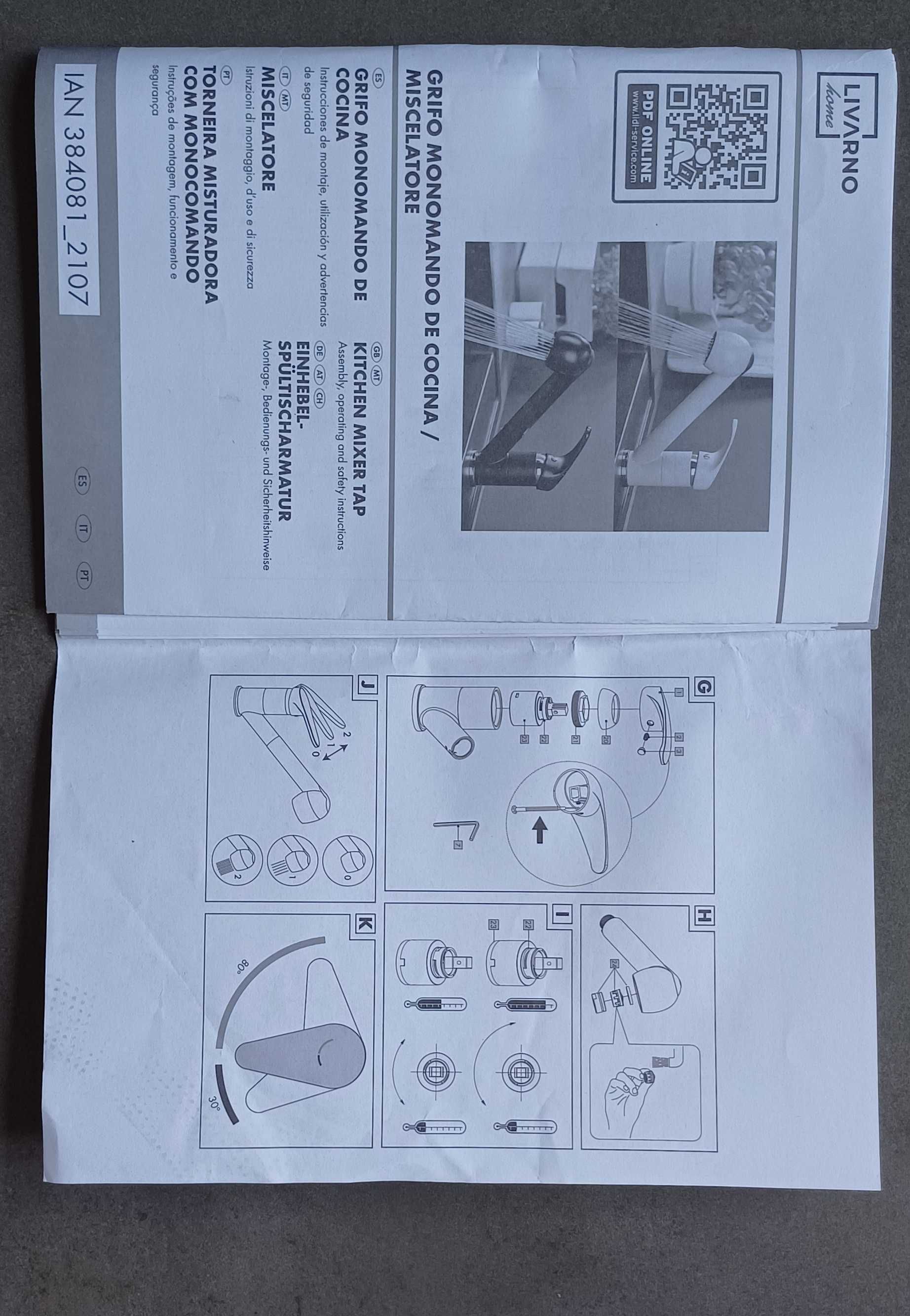 Torneira Livarno extensível de cozinha