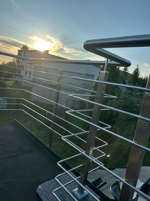 Balustrada nierdzewna, szklana