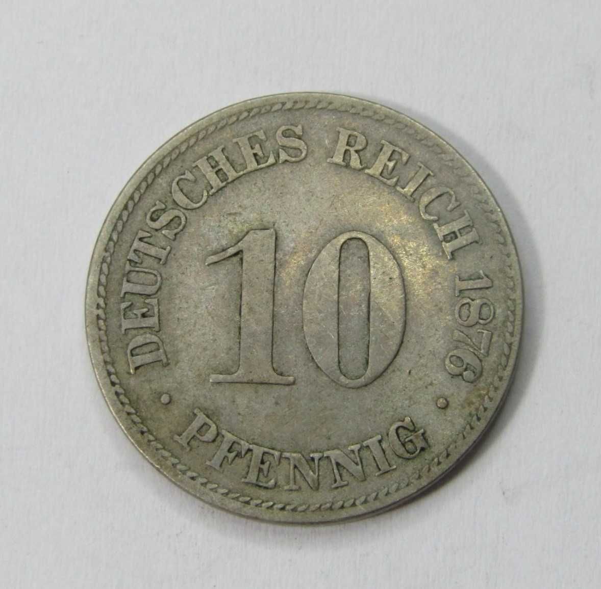 1876H German Reich 10 Pfennig - o escasso