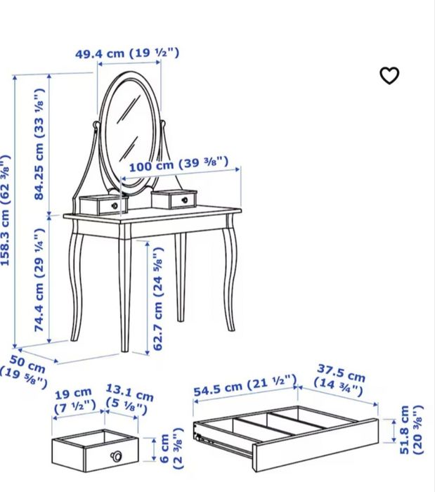 Toaletka Ikea Hemnes