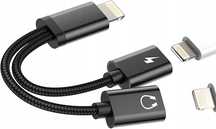 uszkodzony adapter 1 do 2 słuchawki i ładowanie do macbook srebrny