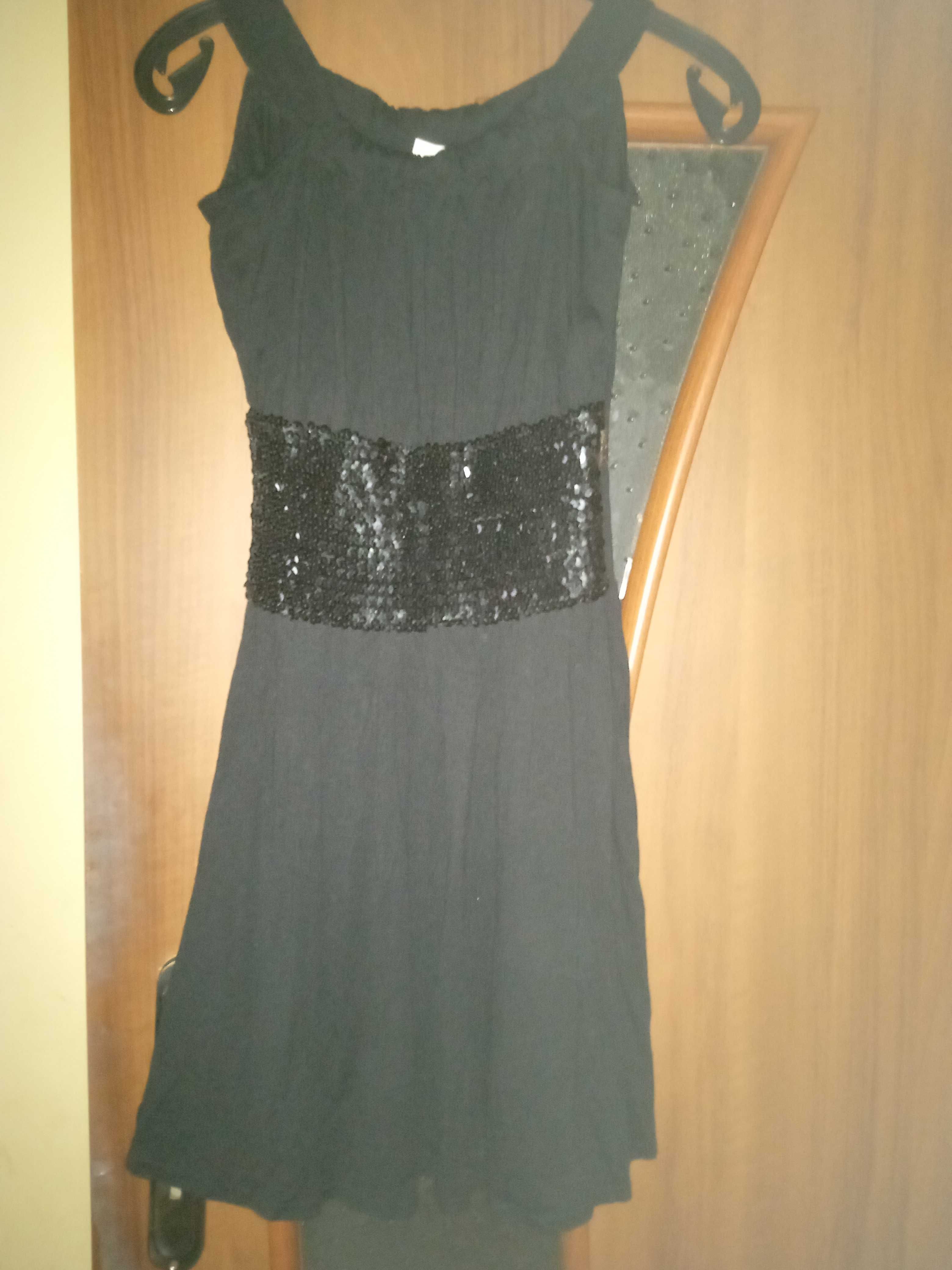 Sukienka czarna dla dziewczynki czarna elegancka 152