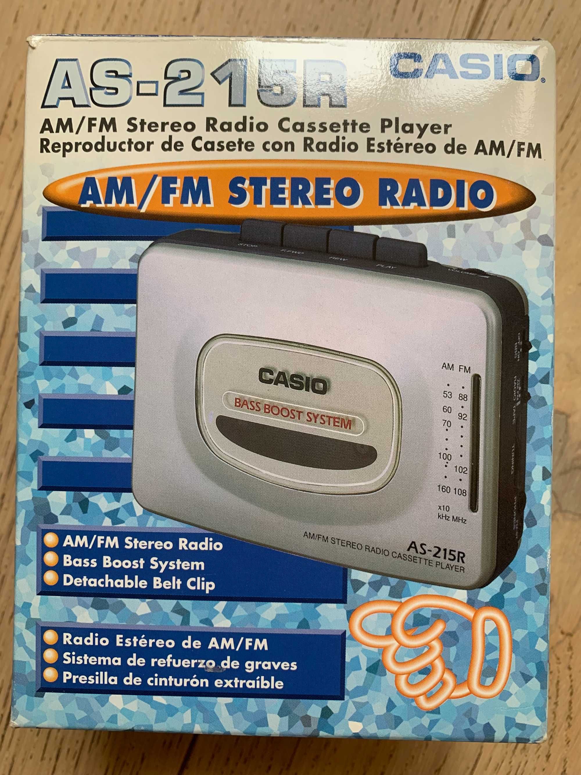 Стерео плеер із 90-х Casio AS-215R  кассетный з АМ/FM радио (новий)