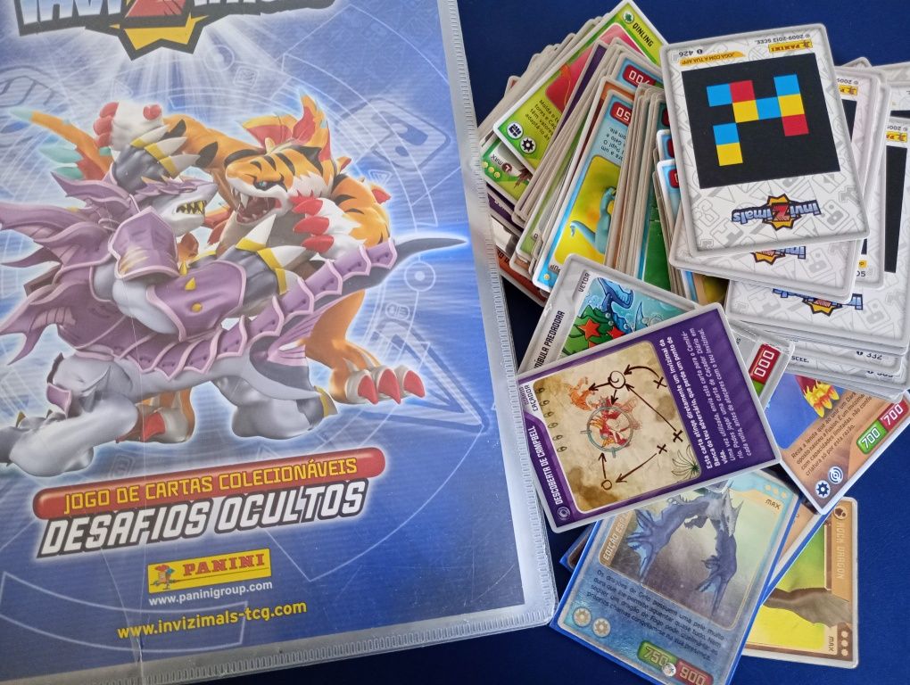Lote de cartas invizimals (edição especial, metálicas, ouro)