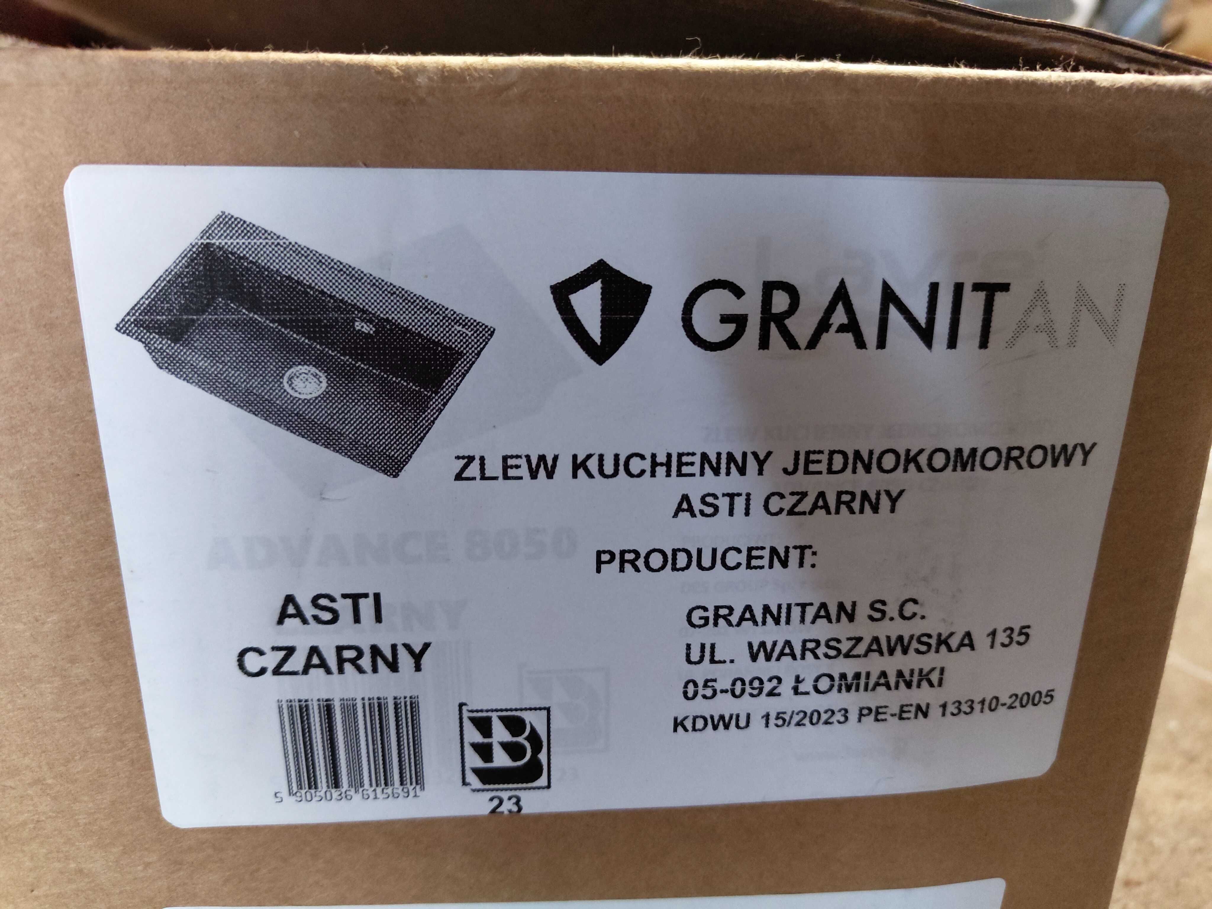 Zlew Granitowy Czarny Duży