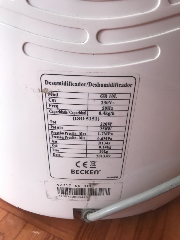 Desumidificador Becken 10 L