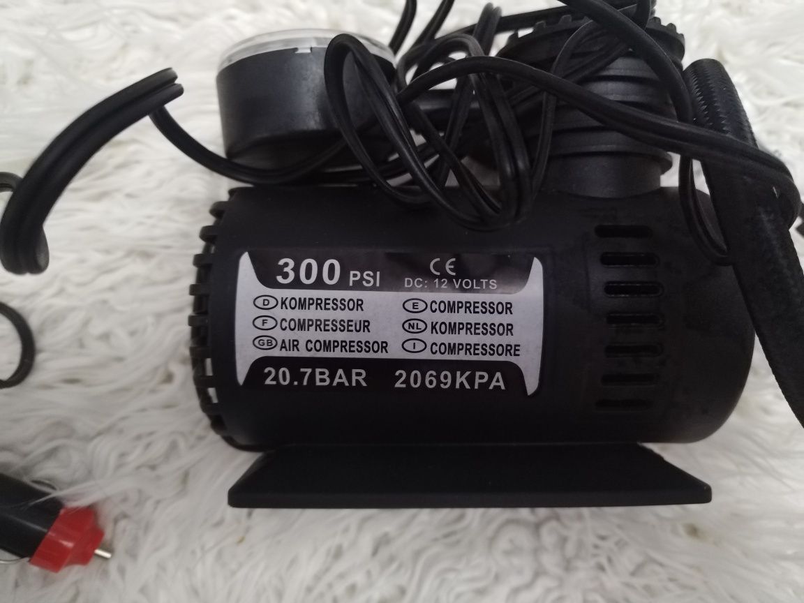 Pompka samochodowa kompresor 12v biwak namiot materac