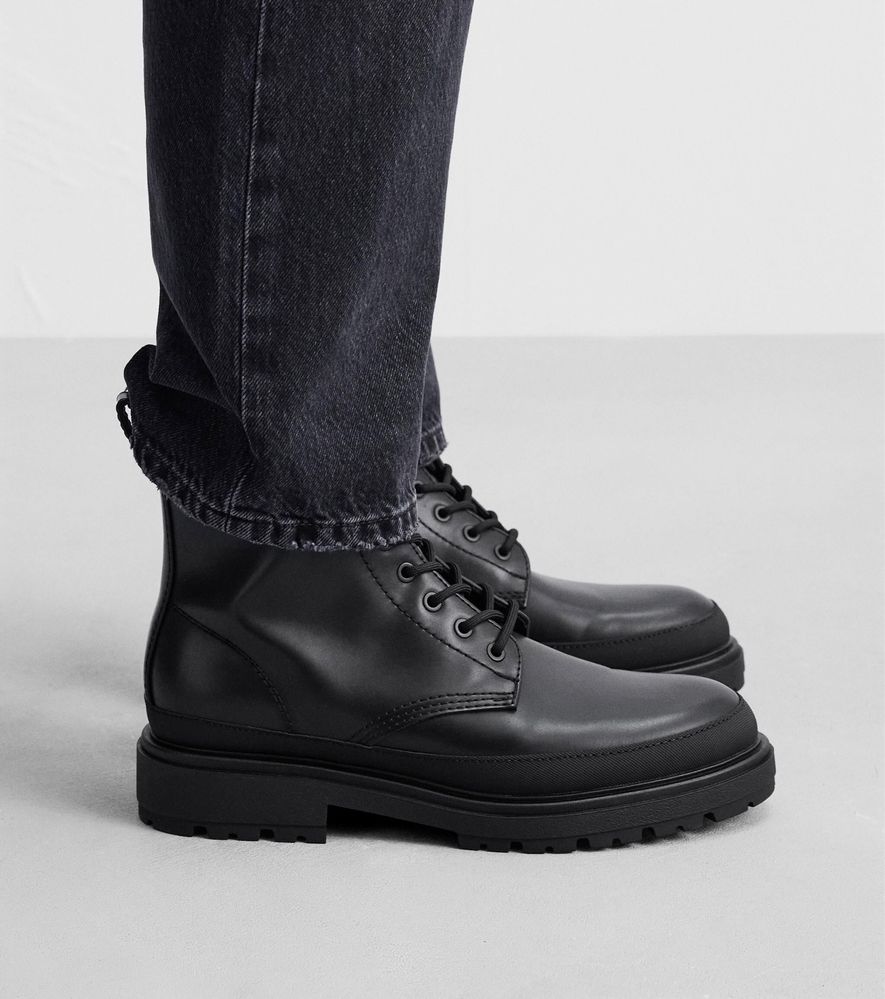 Zara Man botki glany 46 45 buty skórzane eko skóra