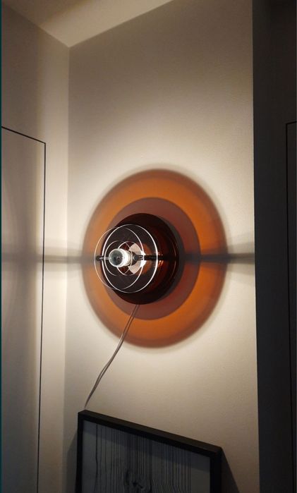 Lampa kinkiet brązowa akrylowa sufitowa w stylu vintage