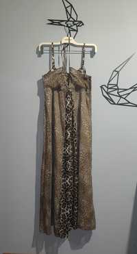 Długa przewiewna lekka sukienka w panterkę Bialcon 36