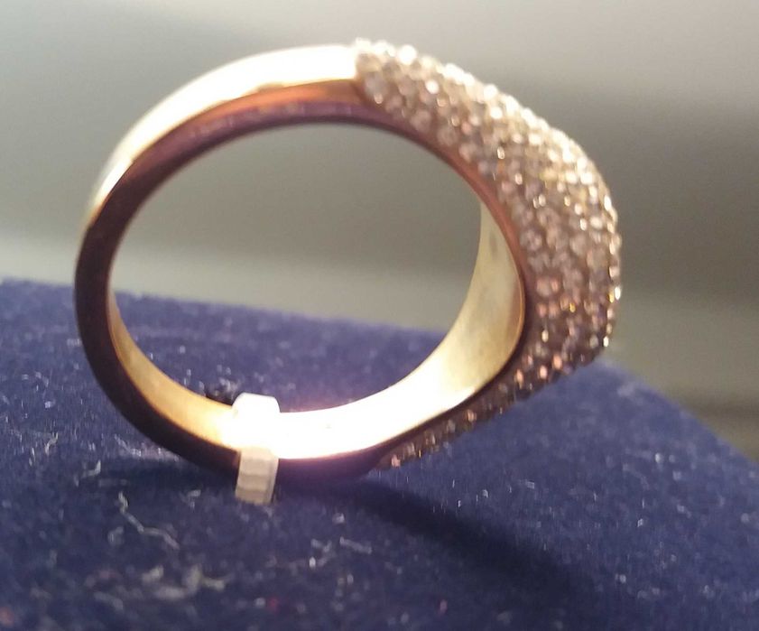 Swarovski Кольцо Розовое Золото с Кристаллами Сваровски. Колечко