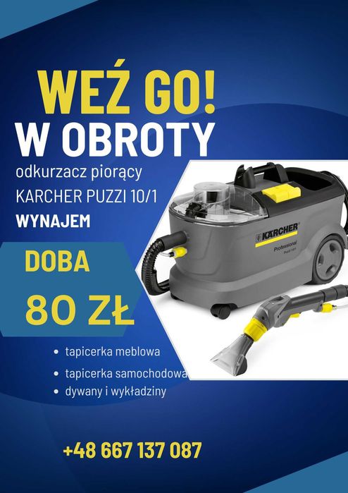Odkurzacz piorący KARCHER Puzzi 10/1 Wynajem / Wypożyczenie