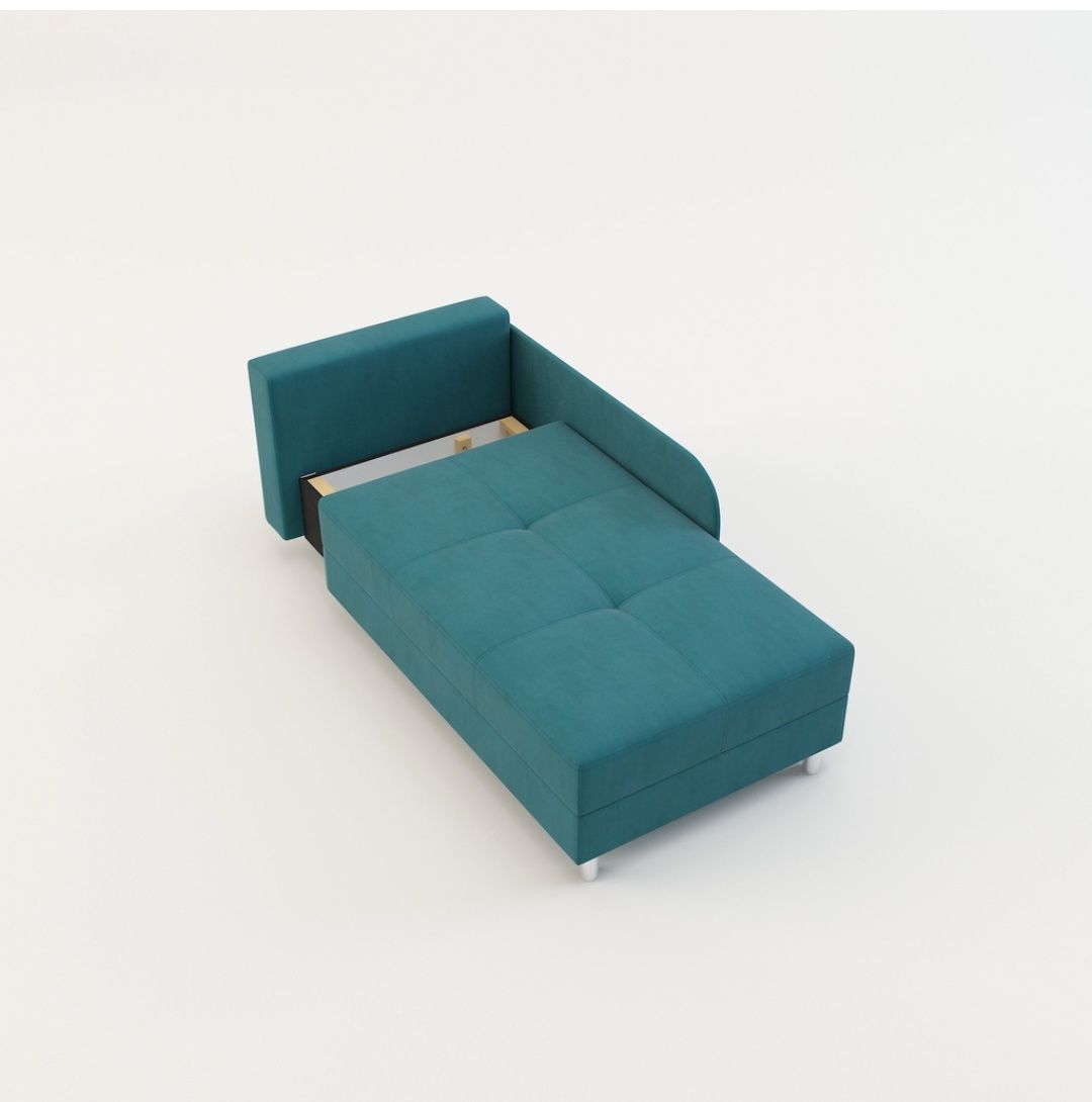 Sofa rozkładana turkusowa