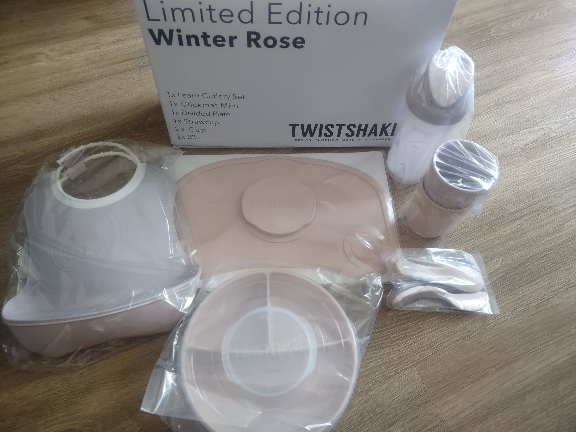 Twistshake limitowany zestaw z mini matą zimowe kolory Winter Rose