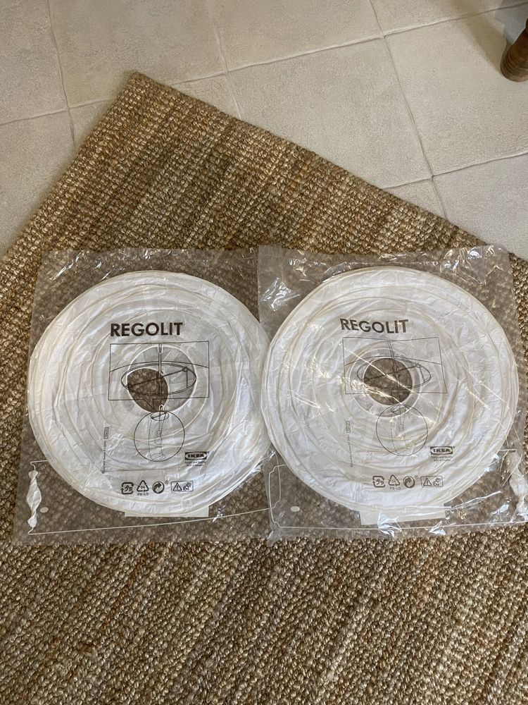 REGOLIT / HEMMA Candeeiro suspenso, branco, 45 cm pack 2