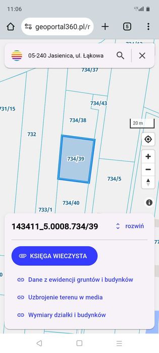 Działka budowlana Jasienica, ul. Łąkowa 900m2 Ogrodzona