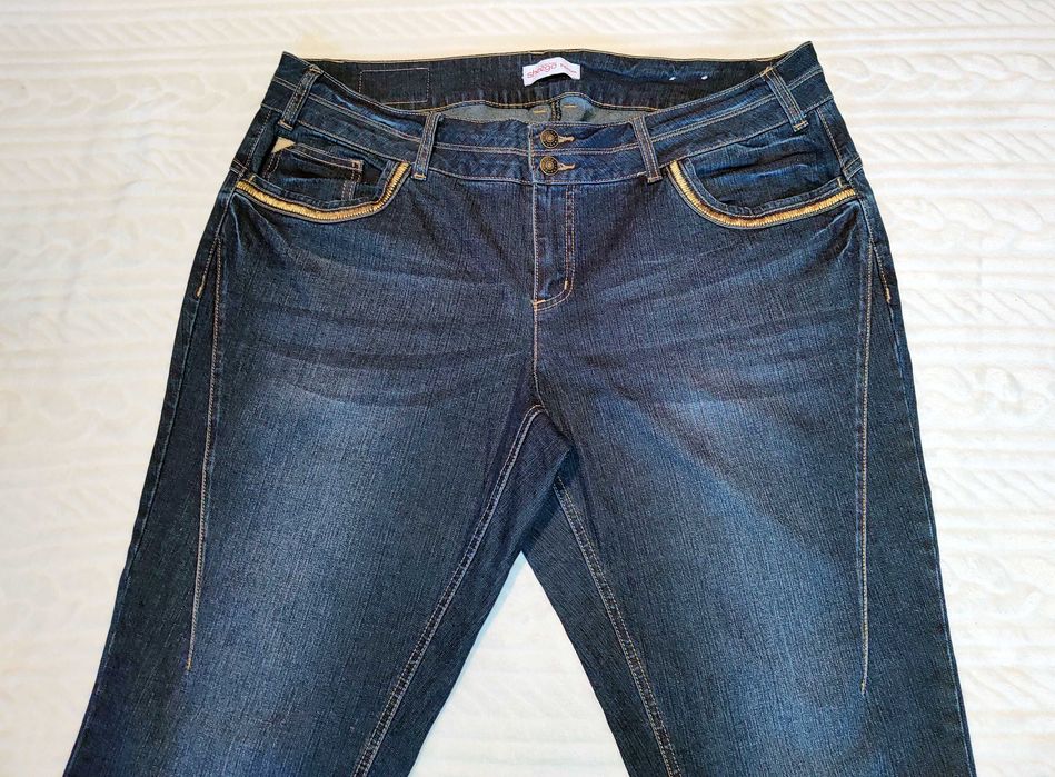 SHEEGO piękne spodnie damskie  Jeans BIG SIZE PLUS duży rozmiar ok 5XL