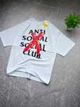 Футболка Anti Social Club с бирками / ASSC Tee оверсайз белая