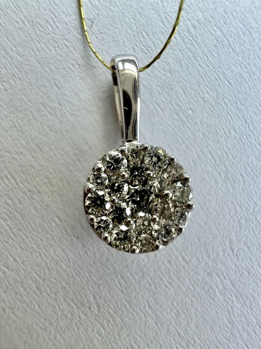 Золотой кулон с бриллиантами белое золото 585 проба