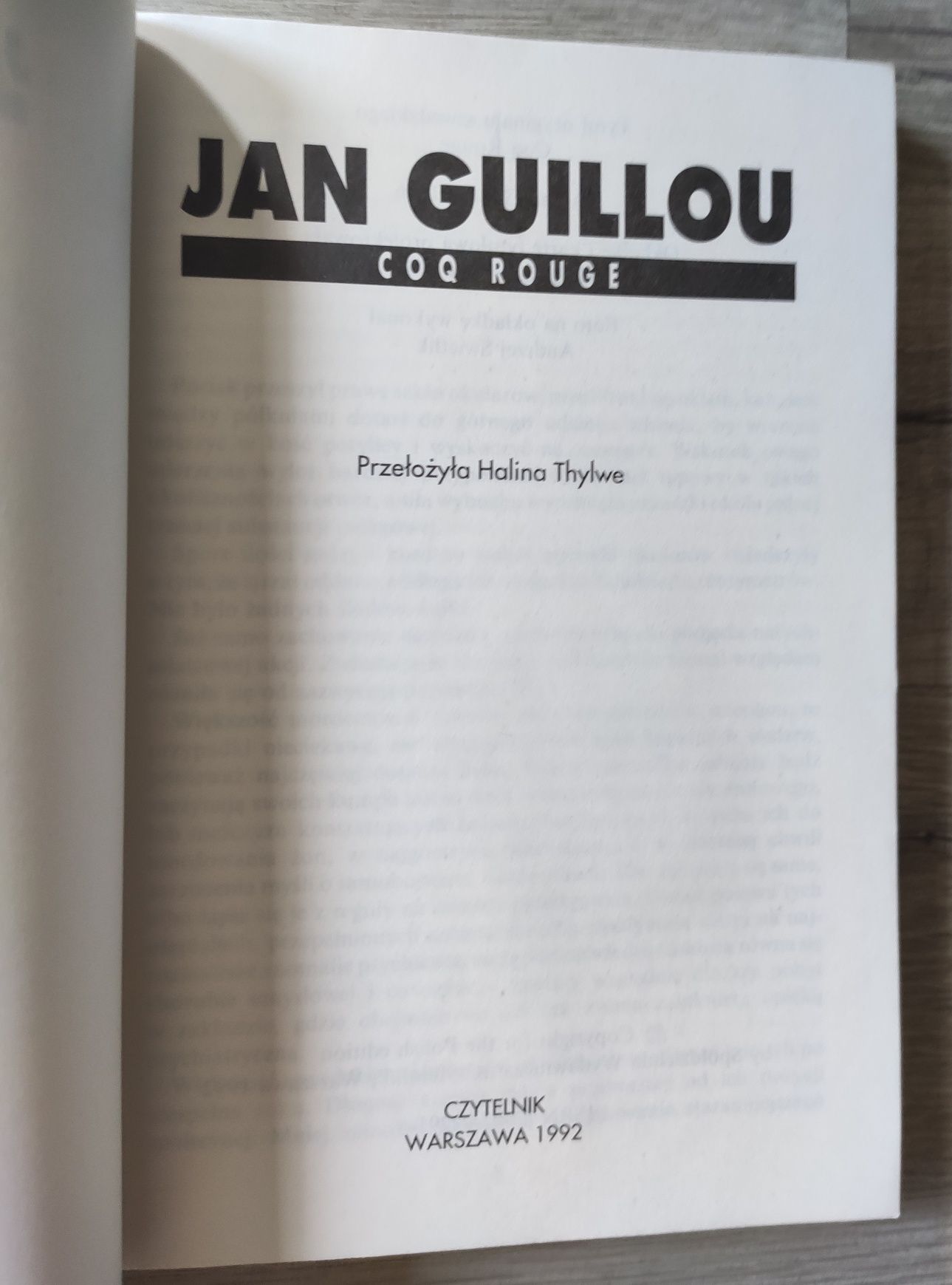 Jan Guillou Coq Rouge