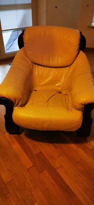 Sofa 2os. + fotel skórzane