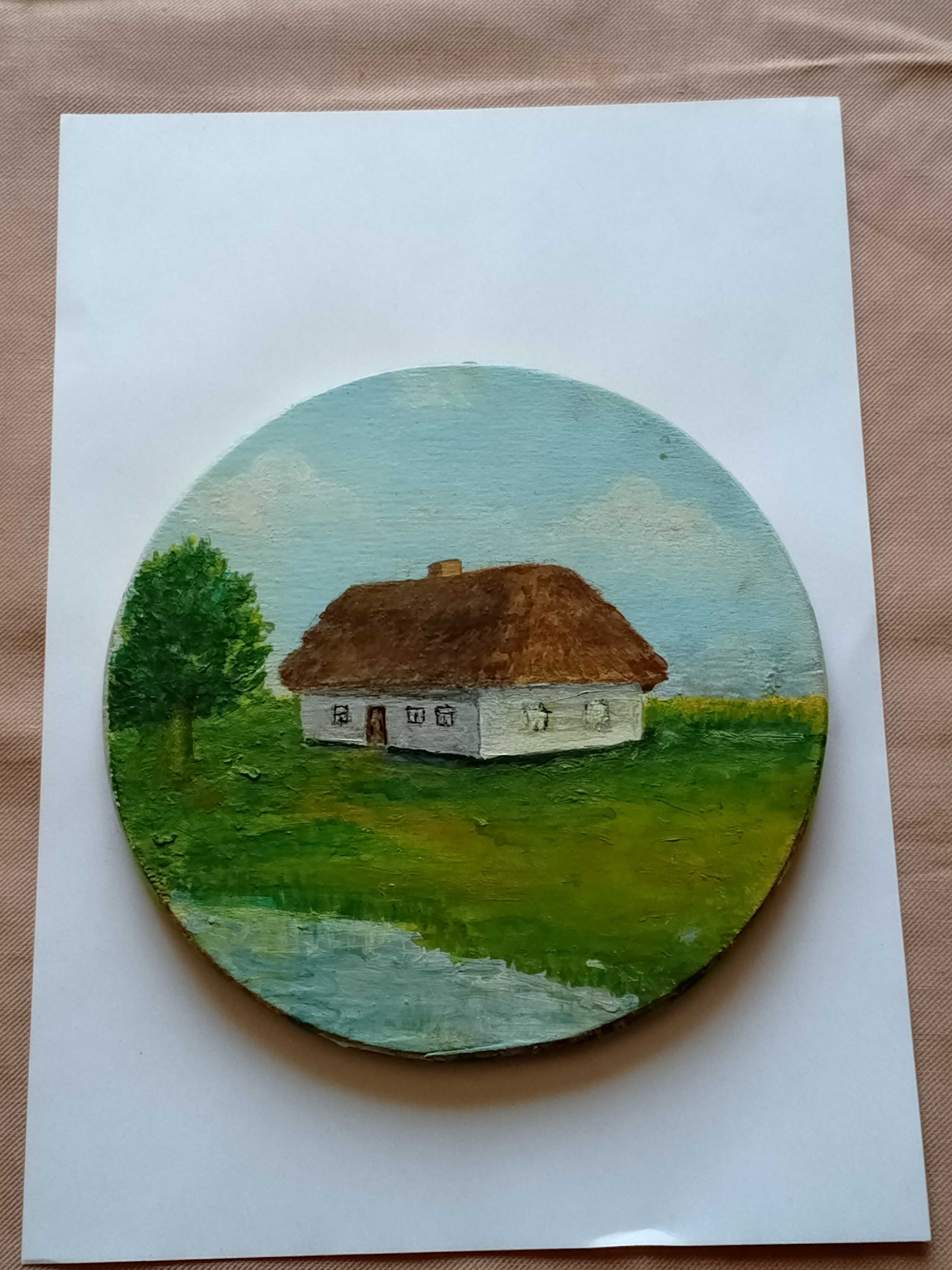 Миниатюра "Кіровоградське літо". Картина маслом на дереве.