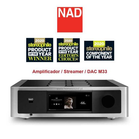 NAD M33 - amplificador integrado streamer BluOS com DAC