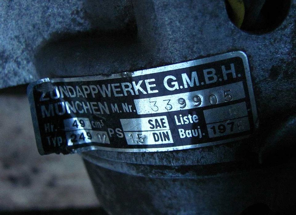 Silnik Moped ZUNDAPP - 50 - Sprawny na chodzie - Model 444 - 1978 rok