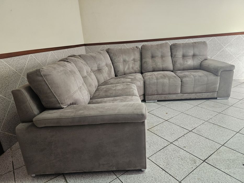 Sofá cinza de canto com 2.50 x 2.50
