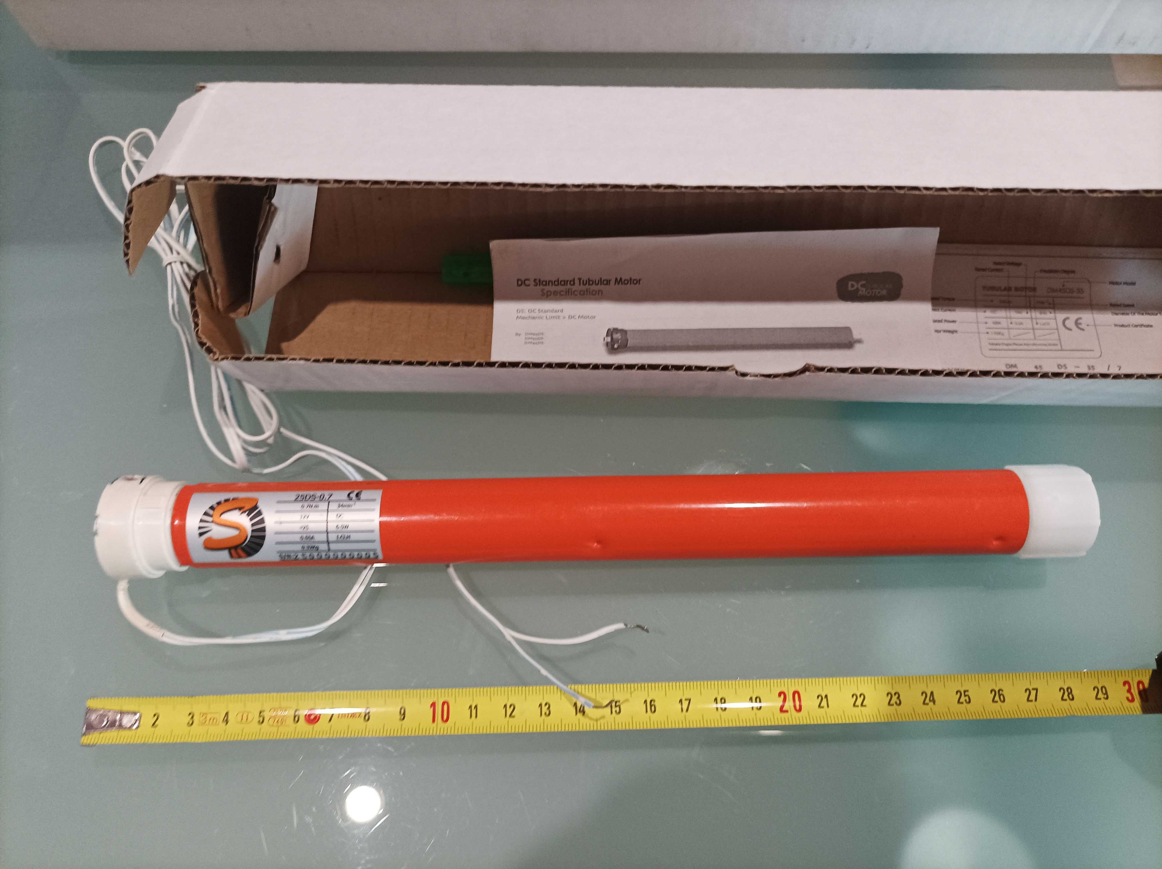 silnik ,nowy, do rolet małych 25DS dł.29cm na 12volt ,do kampera