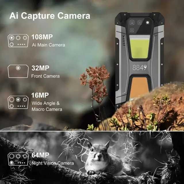 Смартфон Unihertz 8849 Tank 2 12/512GB 15500mAh Проектор 12/512Gb NFC