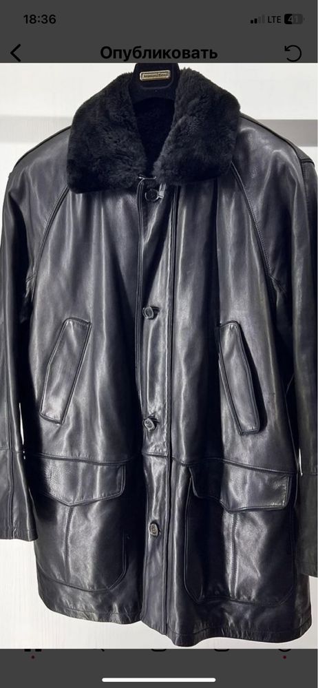 Куртка  мужская  с  натуральной меховой подстёжкой, р.54-56