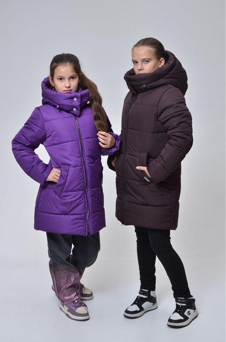 Зимова куртка пальто пуховик для дівчинки 134, 140, 146 см