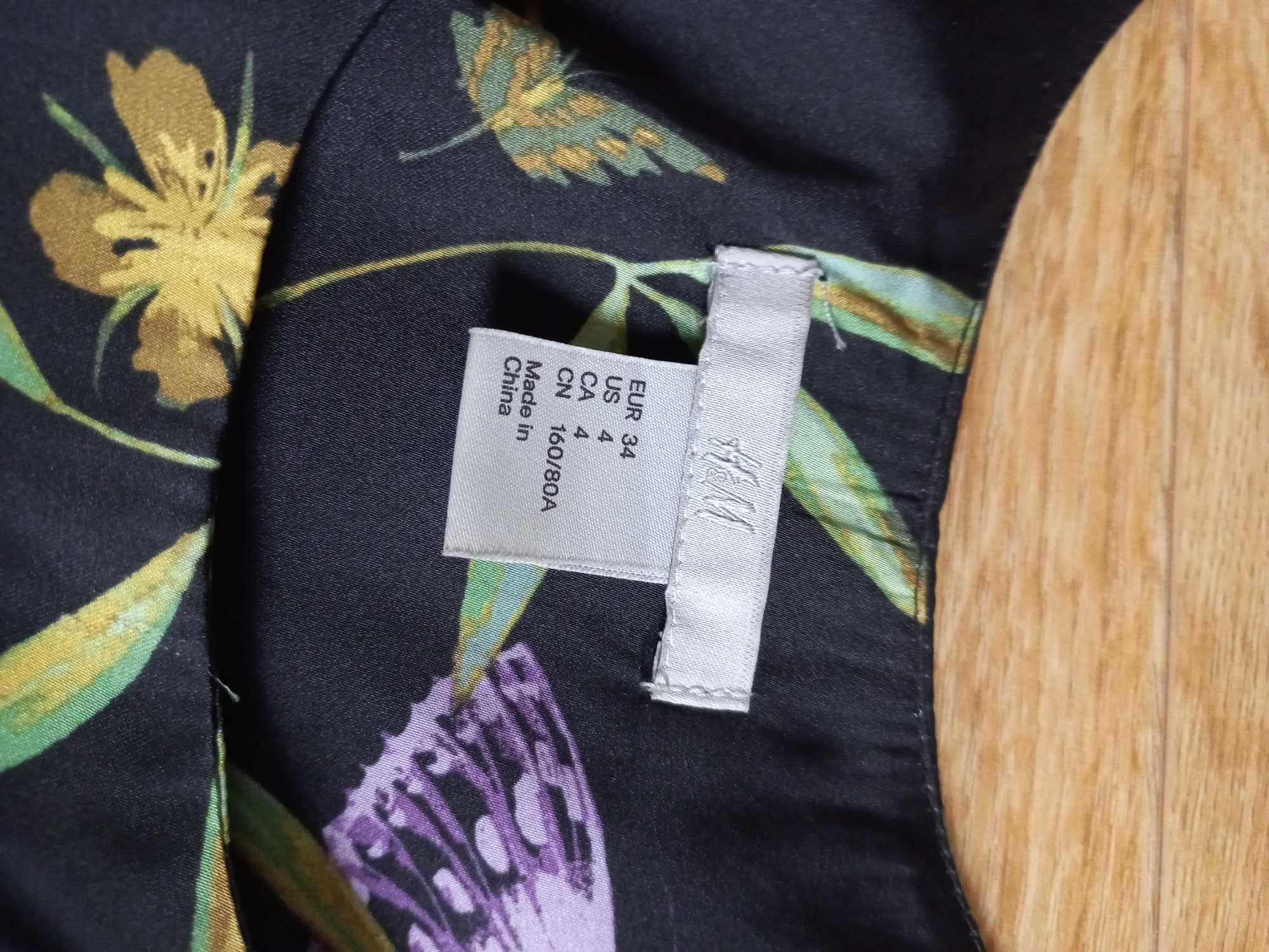 Sukienka H&M satynowa w kwiaty
