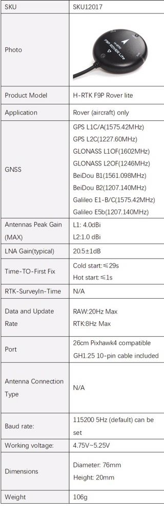 Модуль GPS Holybro H-RTK F9P Rover Lite