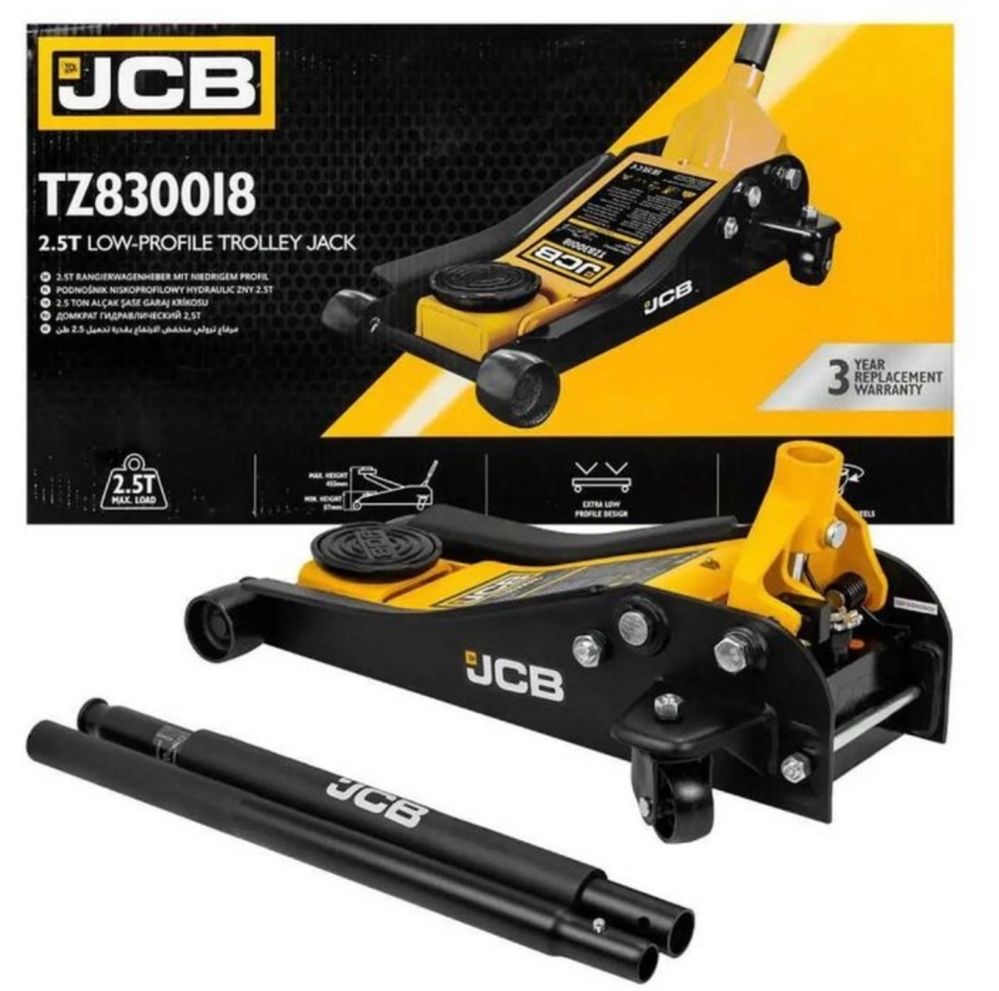 Домкрат низкопрофильтный jcb tz8300ib 2,5 Т 2 цилиндра 87-455 мм