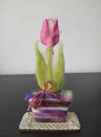 Prezent dekoracja sklejka kwiatek tulipan