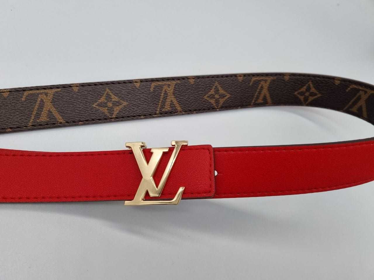 Двухсторонній жіночий  ремінь Louis Vuitton  женский красный  ремень