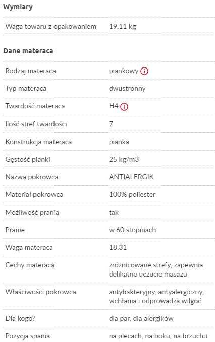 Materac Sea antialergic 160x200