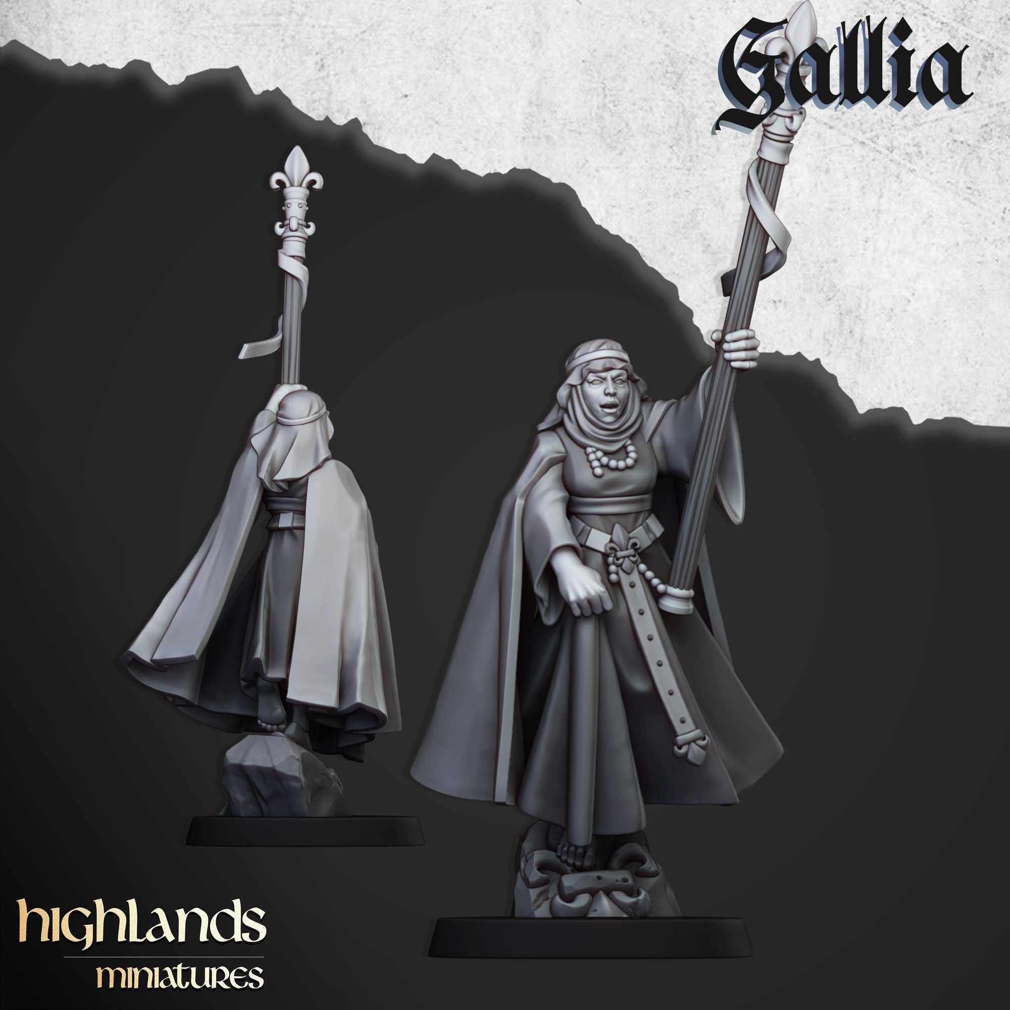 Damsel of Gallia on Foot - ToW WFB AoS - Highlands Miniatures x1