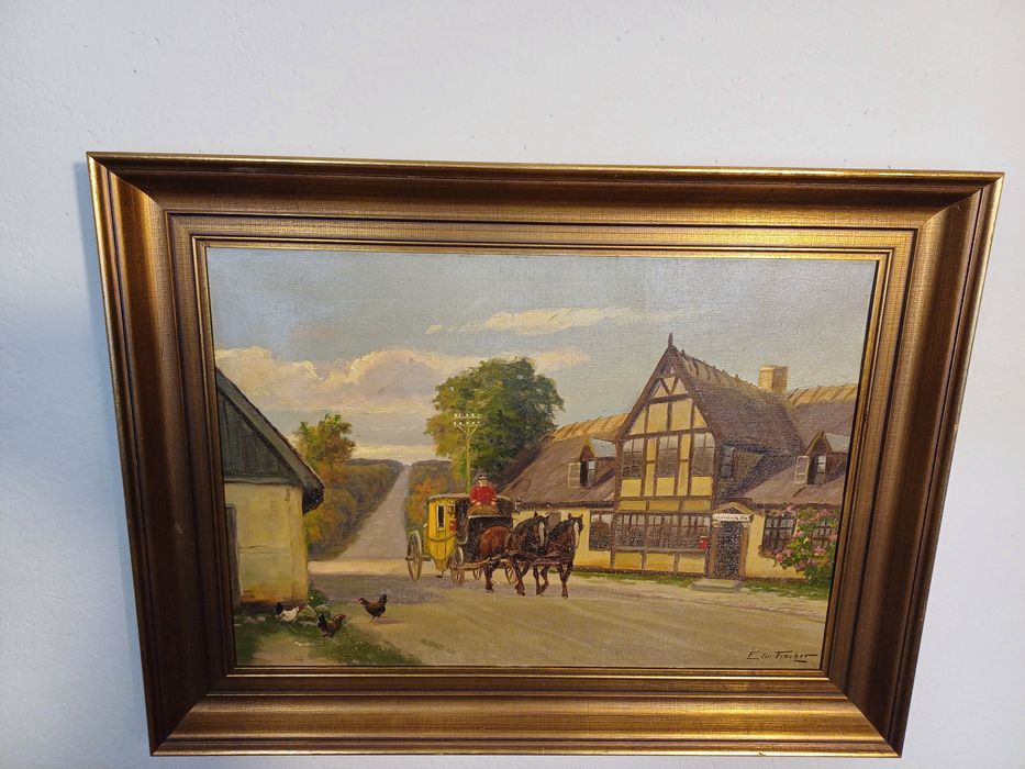 Stary obraz na płótnie EDMUND FISCHER (1913- 1944)