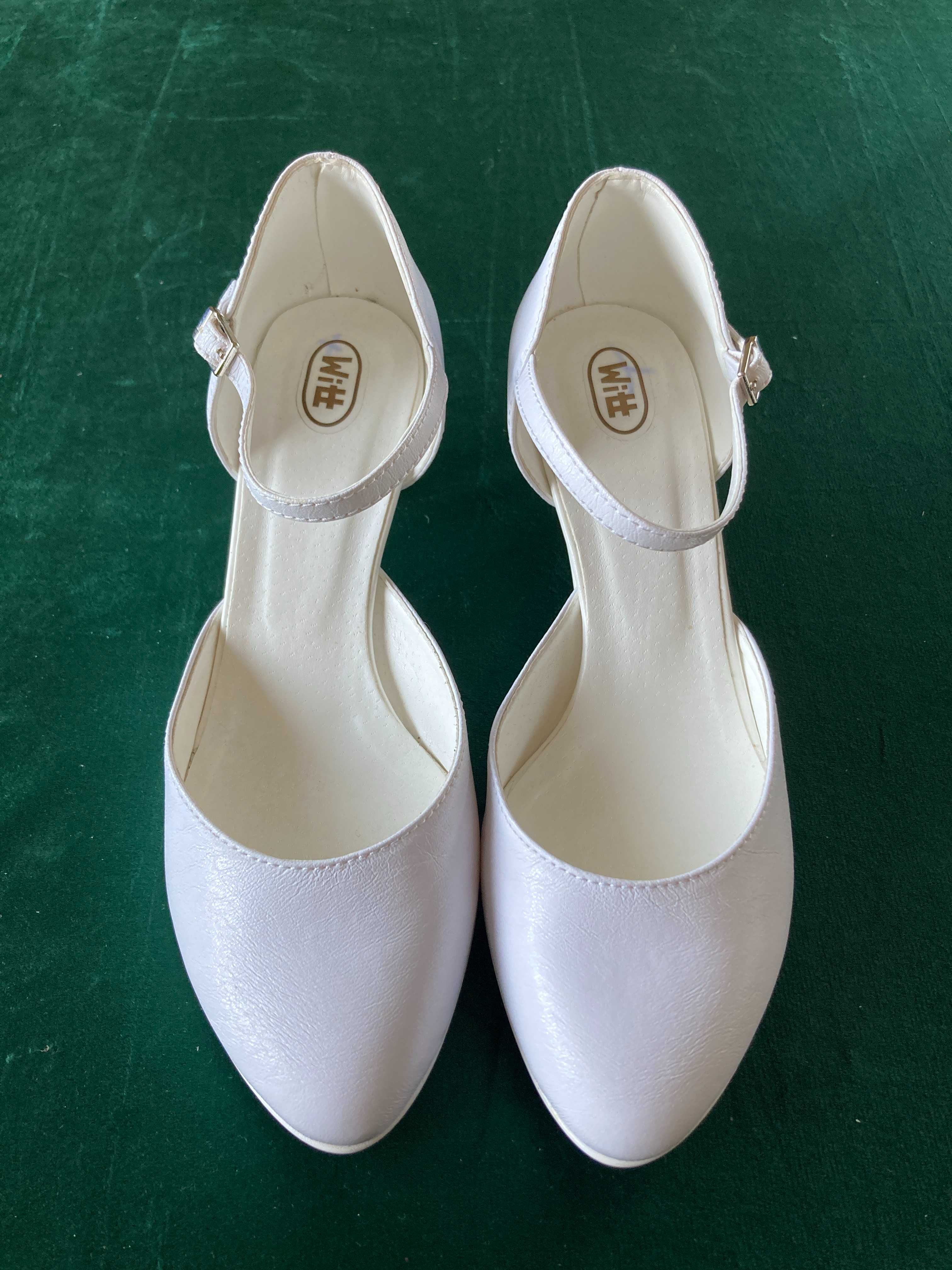 Nowe buty białe, r. 39, 40 wys. 5  wyprzedaż