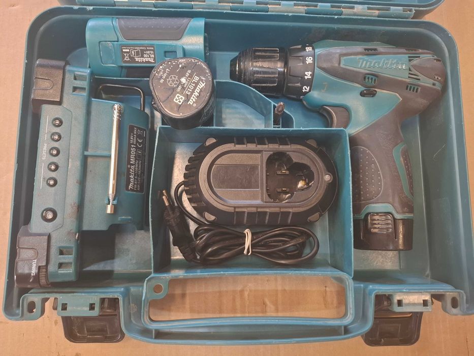 Makita wkrętarka, radio, latarka, ładowarka, bateria 2x ZESTAW UNIKAT