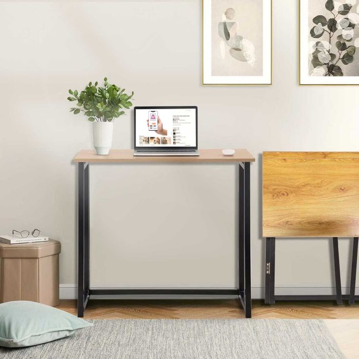 Składane Biurko LOFT Stolik Toaletka Czarne 80x45 x74 jak Drewno Komp