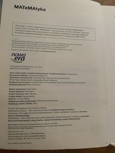 Nowa Era MATeMAtyka 1 zbiór oraz podręcznik