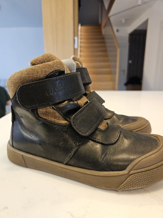 MAZUREK Buty Trzewiki jesienne chłopięce skórzane 1360 CZARNY BRĄZ r.