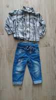 Zestaw dla chłopca koszula + spodnie jeansy rozmiar 92