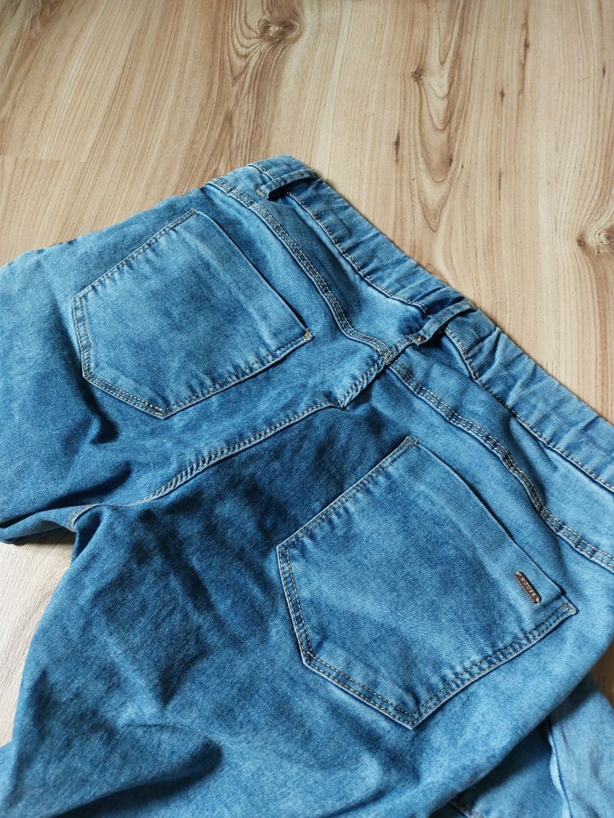 Jegginsy house m L 38 40 sprany jeans elastyczne pasek jasno.niebieski