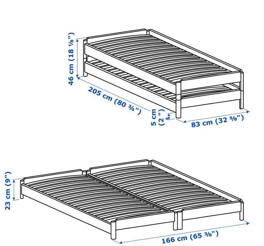 Cama empilhável , pinho/Ågotnes firme, 80x200 cm