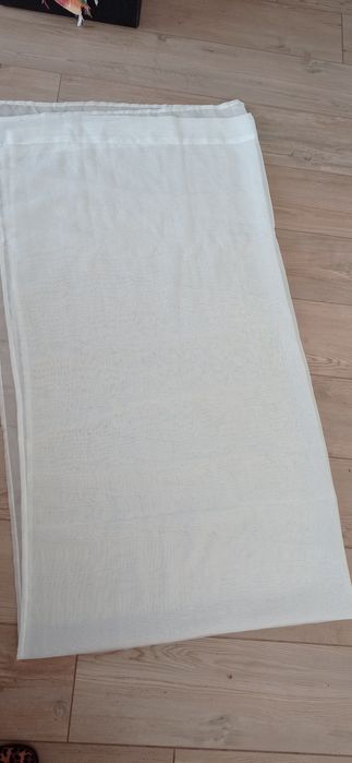 Firanka biała gladka